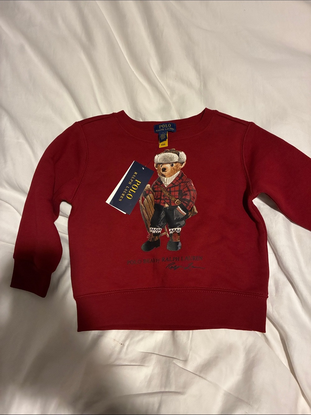 Polo by Ralph Lauren Red Kids Bear Graphic Sweatshirt